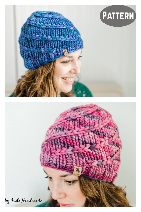 Mega Spun Spiral Hat Knitting Pattern