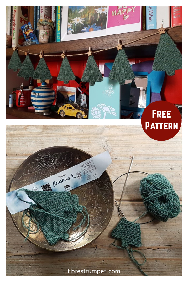 Rustic Little Christmas Trees Free Knitting Pattern