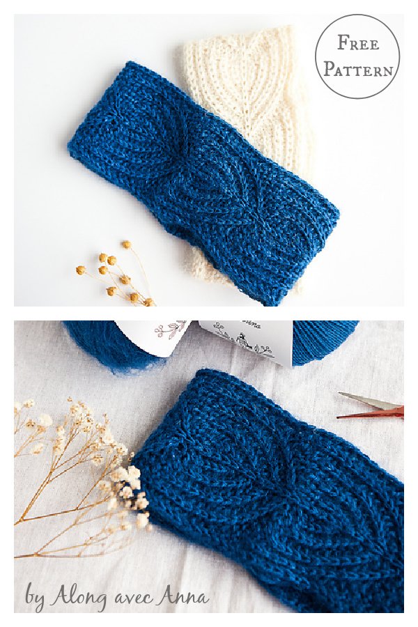 Snow Drop Headband Free Knitting Pattern