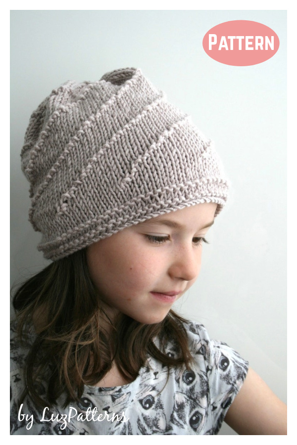 Swirl Slouchy Unisex Hat Knitting Pattern