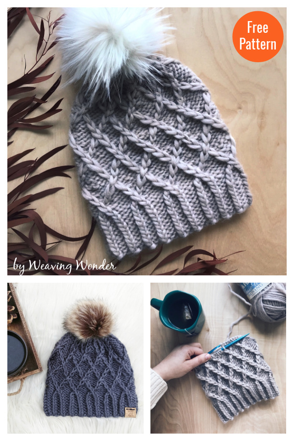 Crystal Lattice Beanie Free Knitting Pattern