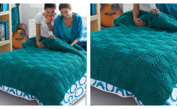 Garter Blocks Blanket Free Knitting Pattern
