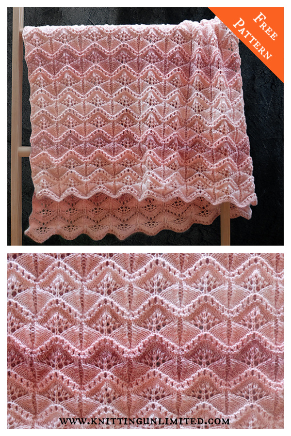 Gingko Leaf Blanket Free Knitting Pattern 