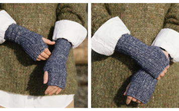 Reversible Fingerless Mitts Free Knitting Pattern
