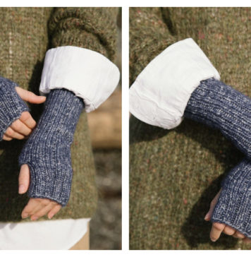 Reversible Fingerless Mitts Free Knitting Pattern