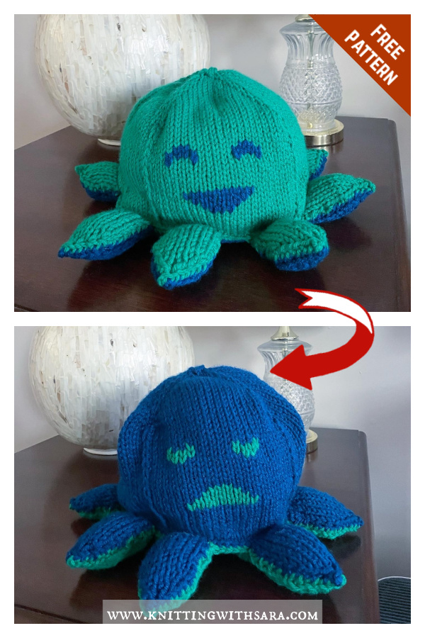 Reversible Mood Octopus Free Knitting Pattern
