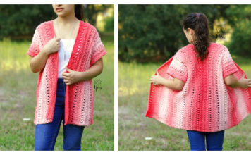 Short Sleeve Coral Cardigan Free Knitting Pattern