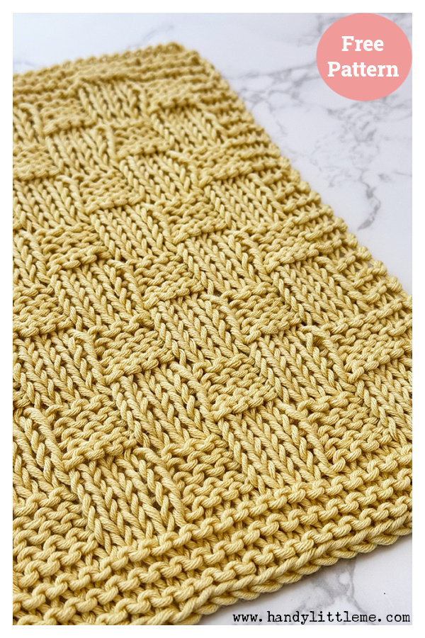 The Basketweave Dishcloth Free Knitting Pattern