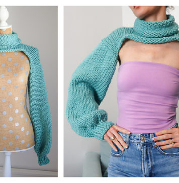 Bolero Shrug Sleeves Free Knitting Pattern and Video Tutorial