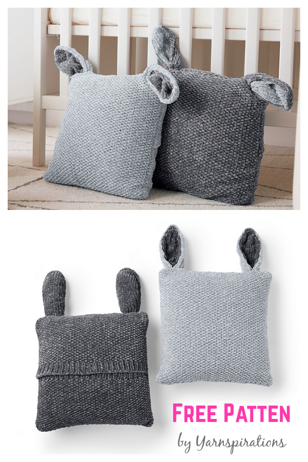 Fluffy Bunny Pillow Cover Free Knitting Pattern