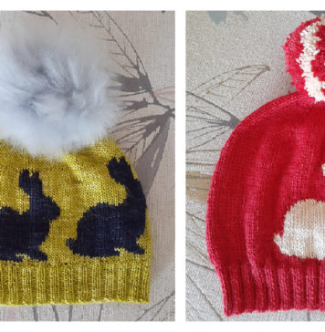 Bunny Silhouette Hat Free Knitting Pattern