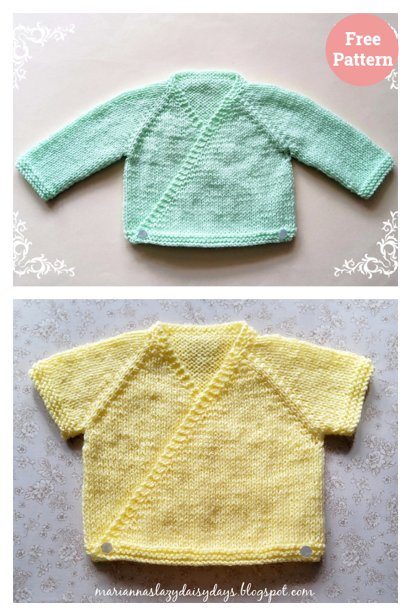 Crossover Baby Cardigan Free Knitting Pattern