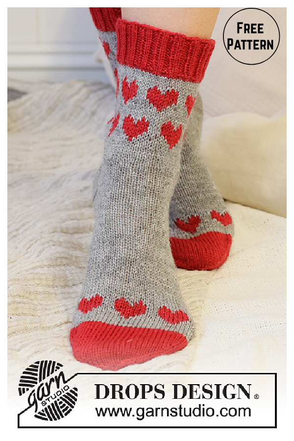 Heart Parade Socks Free Knitting Pattern