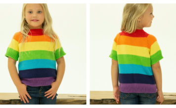 Rainbow Children’s T-Shirt Free Knitting Pattern