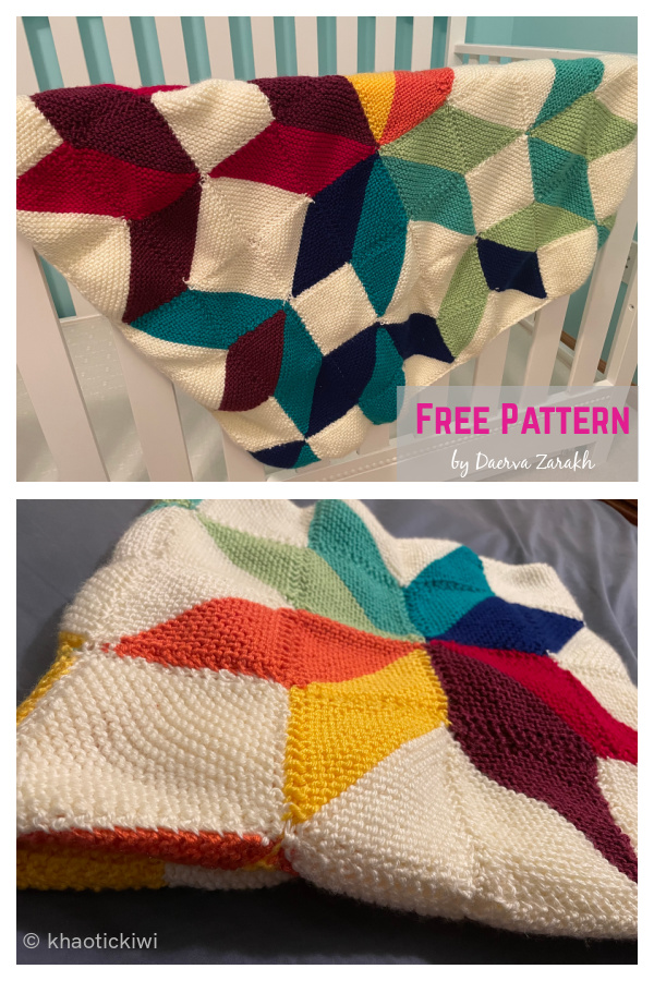 Woven Carpenter Star Baby Blanket Free Knitting Pattern 