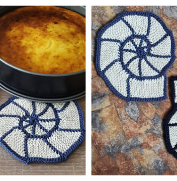 Ammonite Potholders Free Knitting Pattern
