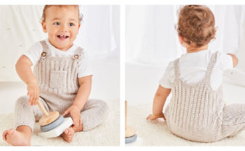 Baby Pocket Dungarees Free Knitting Pattern