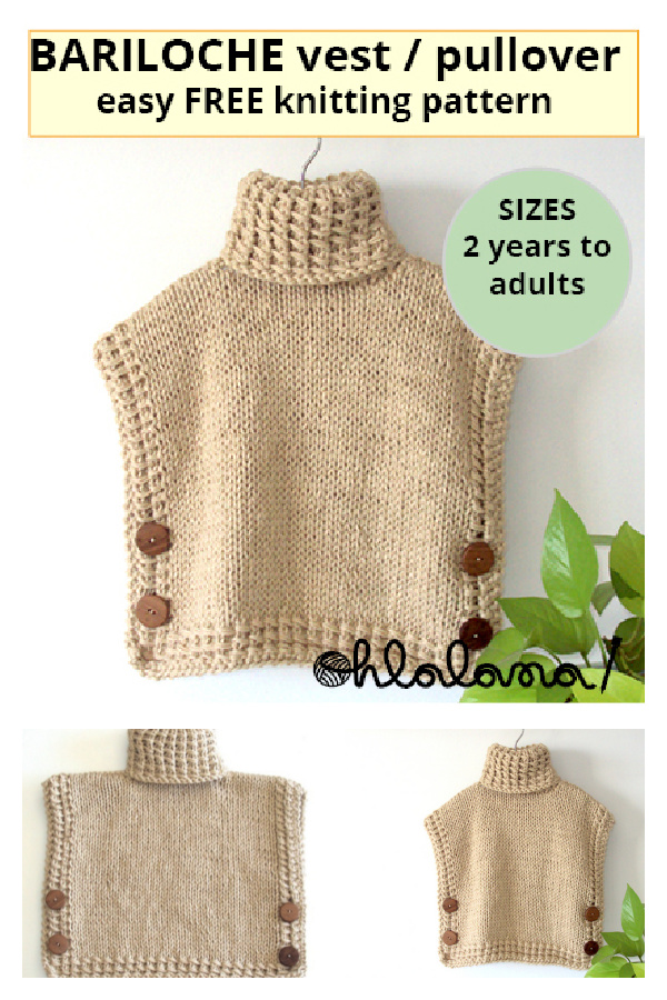 Bariloche Vest Pullover Free Knitting Pattern