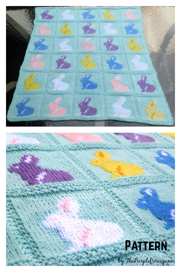 Bunny Baby Blanket Knitting Pattern
