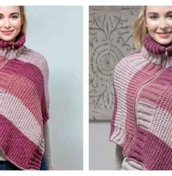 Rosebud Poncho Free Knitting Pattern