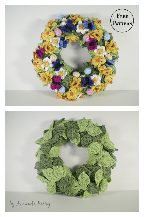 Springtime Wreath Free Knitting Pattern
