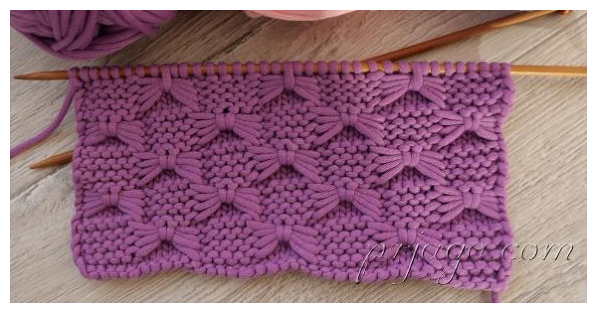 Bow Stitch Free Knitting Pattern and Video Tutorial
