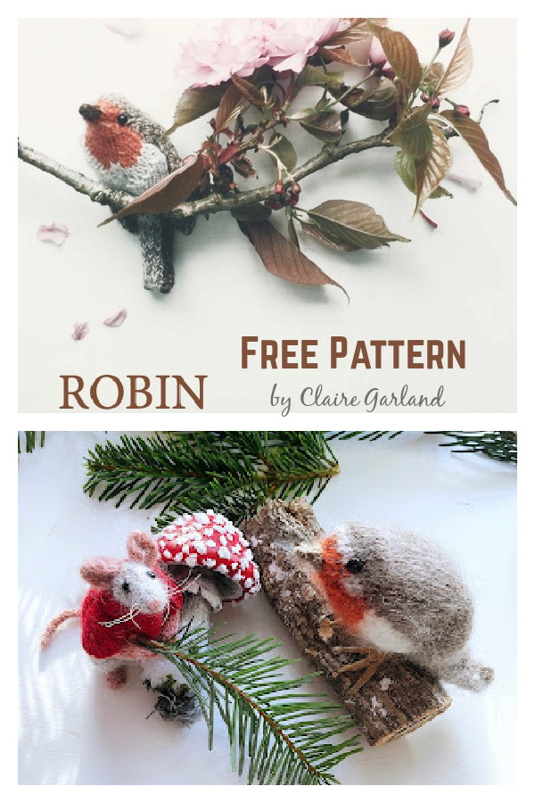 Robin Bird Free Knitting Pattern