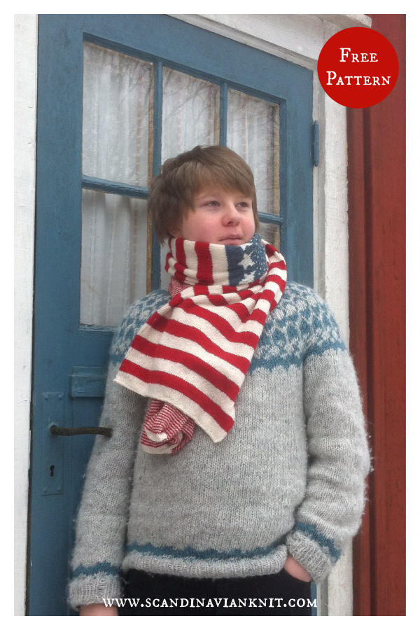 Stars and Stripes Scarf Free Knitting Pattern