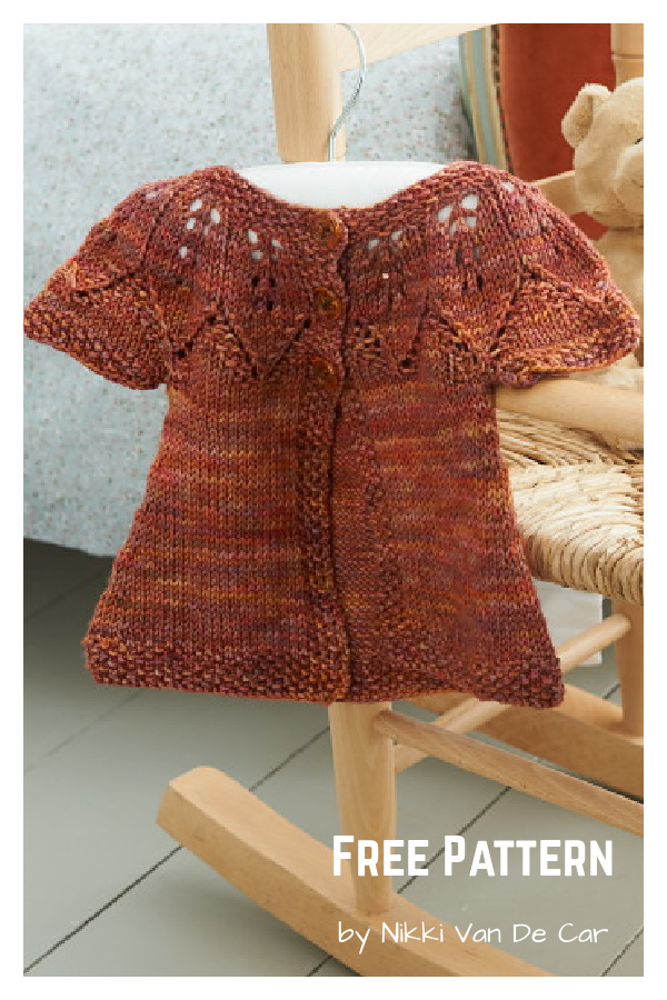 Autumn Leaves Baby Cardigan Free Knitting Pattern