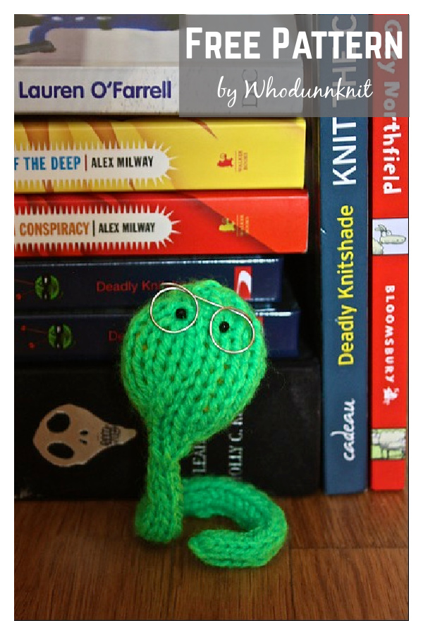 Blinkin' Bookworm Free Knitting Pattern