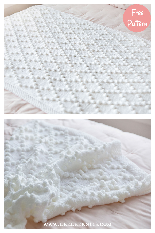 Bobble Stitch Blanket Free Knitting Pattern and Video Tutorial