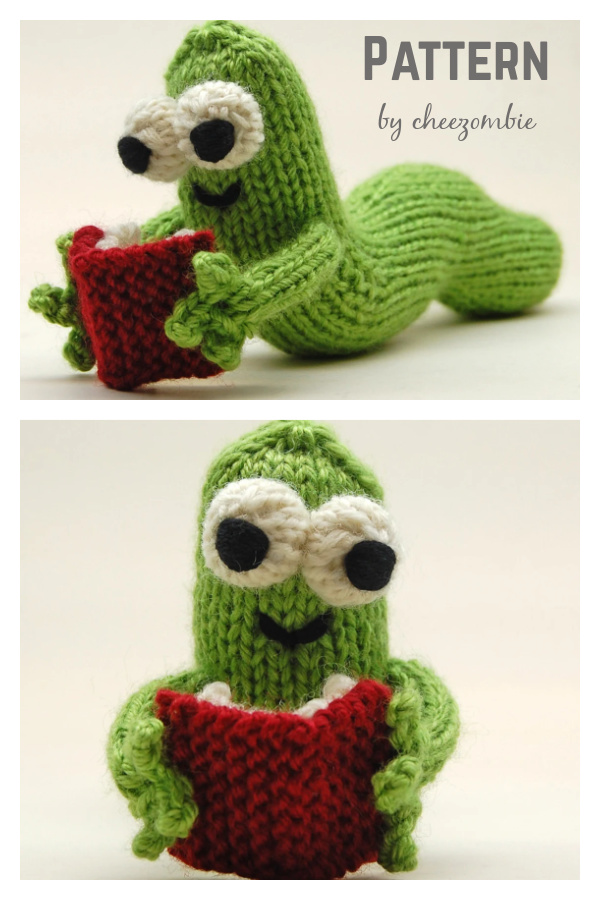 Bookworm Amigurumi Plush Toy Knitting Pattern