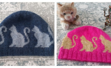 Cat Silhouette Hat Free Knitting Pattern