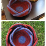 Nested Pentafold Felted Moebius Bowls Free Knitting Pattern