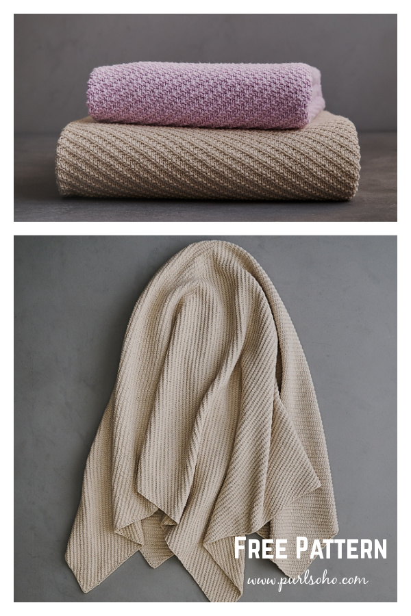 Shifting Angles Blanket Free Knitting Pattern