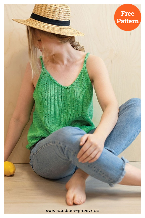 Augusta Singlet Sleeveless Top Free Knitting Pattern