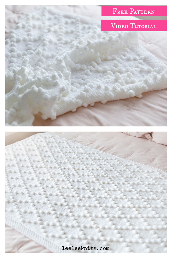 Bobble Stitch Blanket Free Knitting Pattern and Video Tutorial 