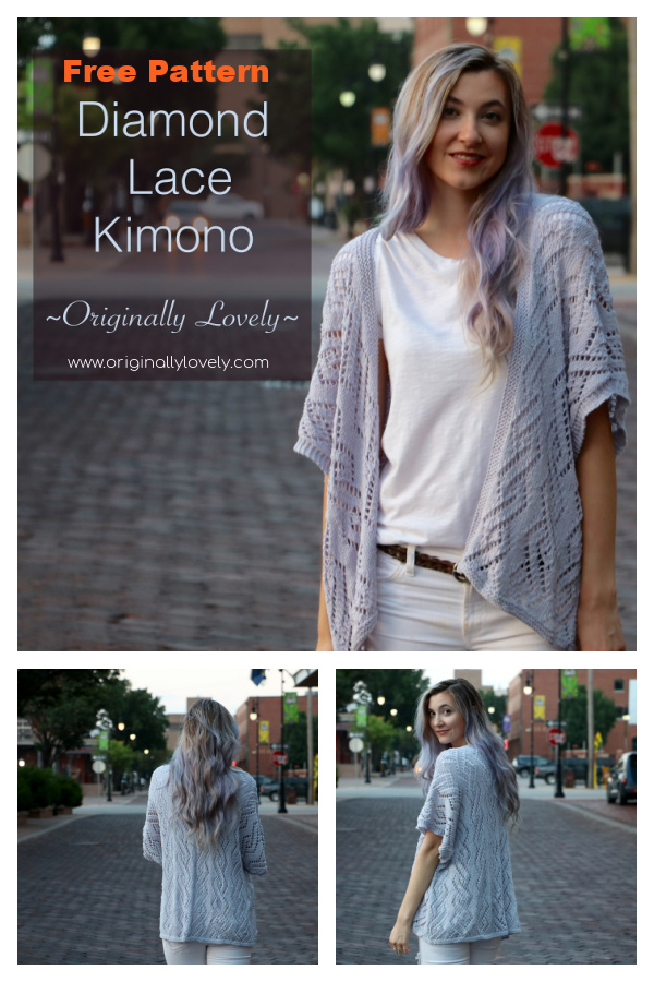 Diamond Lace Kimono Free Knitting Pattern