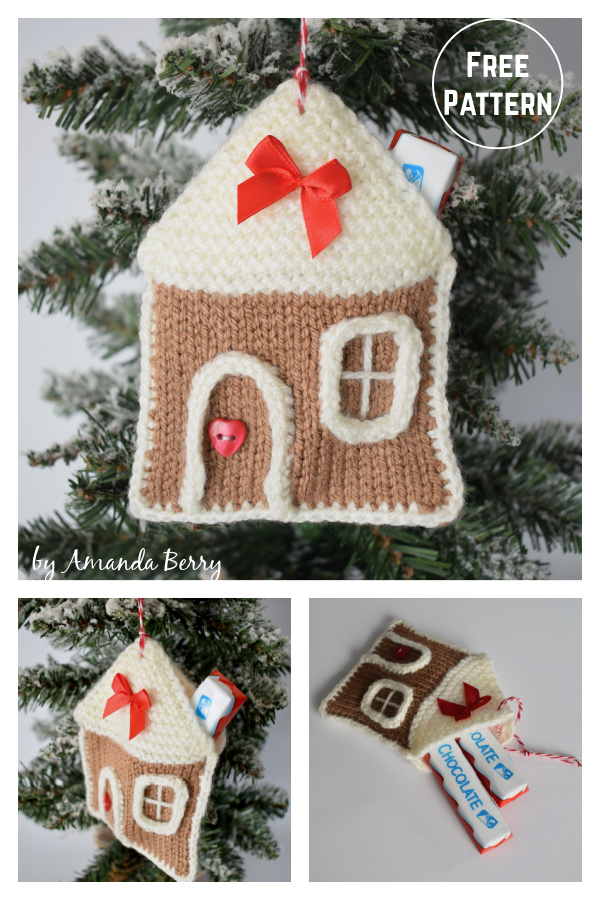 Gingerbread House Pocket Free Knitting Pattern