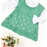 Leaf Lace Baby Dress Free Knitting Pattern