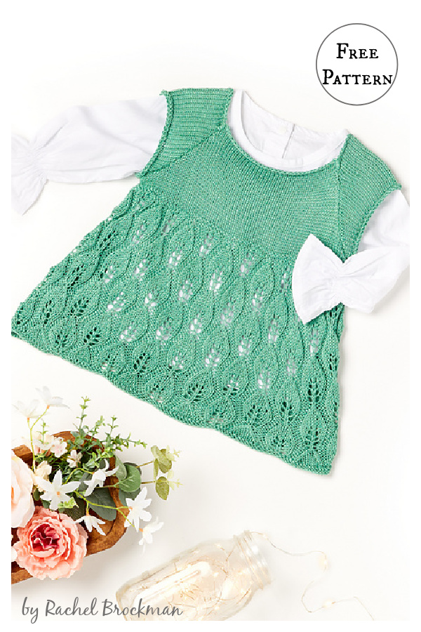 Leaf Lace Baby Dress Free Knitting Pattern