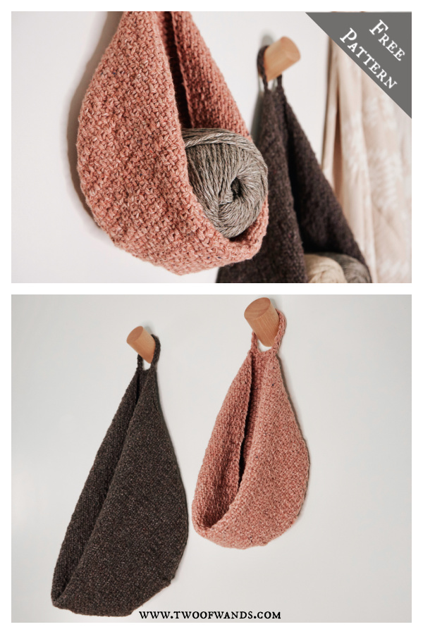 Slouchy Hanging Baskets Free Knitting Pattern
