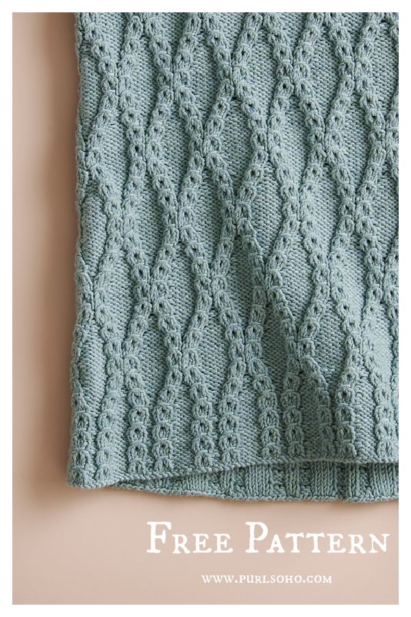 Ash Bark Blanket Free Knitting Pattern 