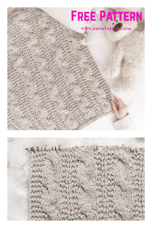 Cable Blanket Free Knitting Pattern
