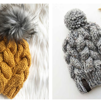 Chunky Braided Beanie Free Knitting Pattern