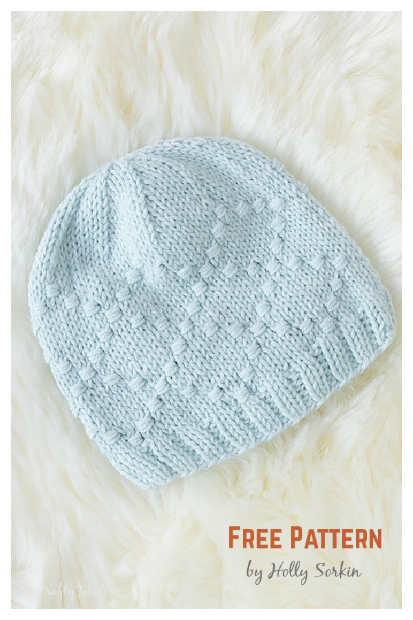 Cute as a Button Baby Hat Free Knitting Pattern