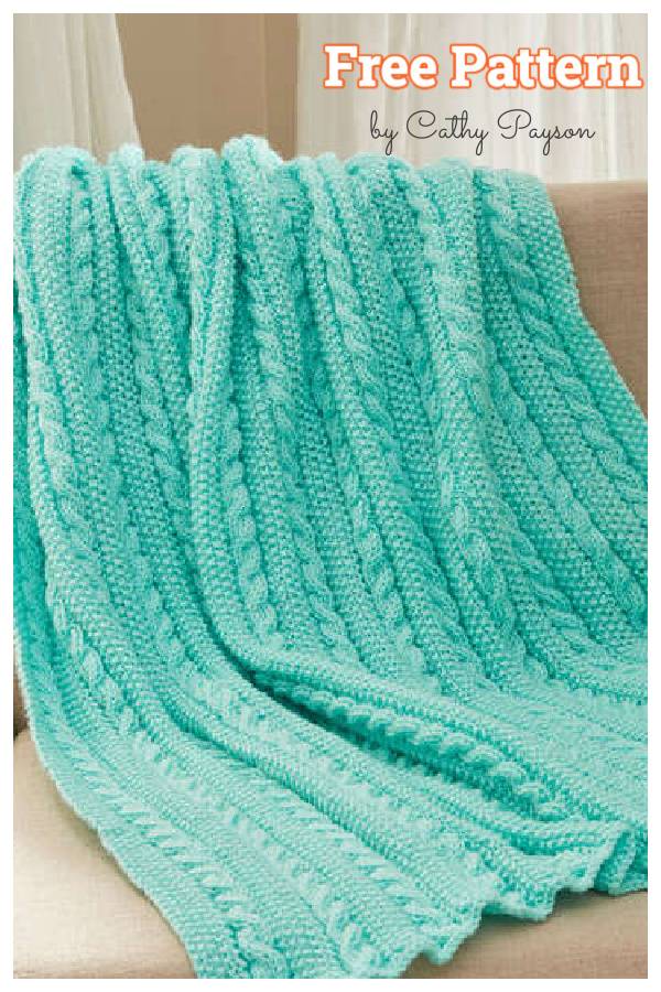 Easy Cables and Texture Throw Free Knitting Pattern