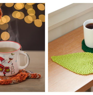 5 Leaf Coaster Free Knitting Patterns Leaf Coaster Free Knitting Pattern