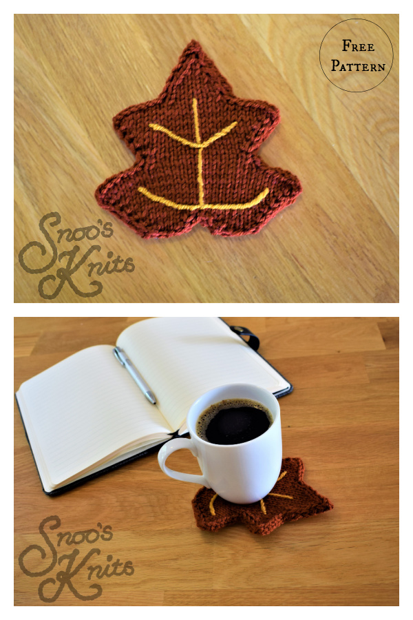 Leaf Coaster Free Knitting Pattern