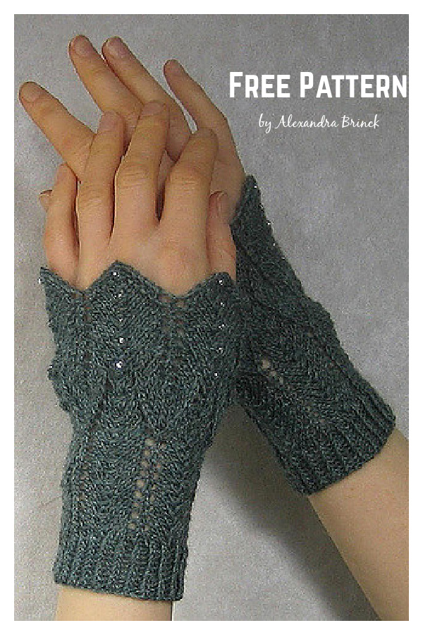 Madrid Bell-shaped Lace Wristlets Free Knitting Pattern